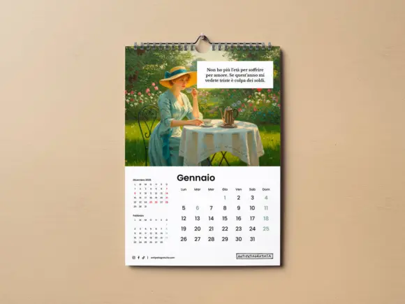 Calendario da parete Antipatia Gratuita 2026